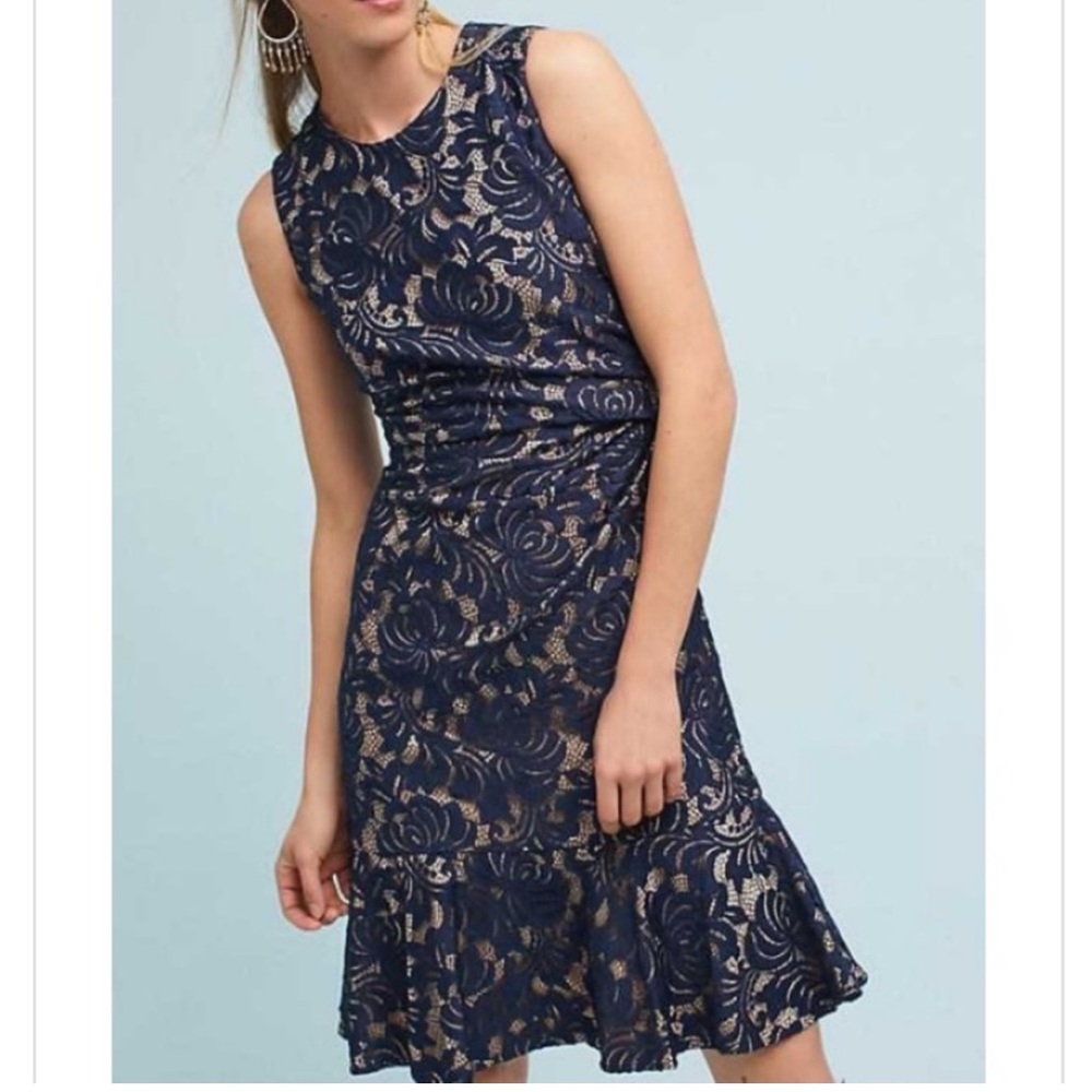 Eliza J Navy Lace Midi Dress Size 12